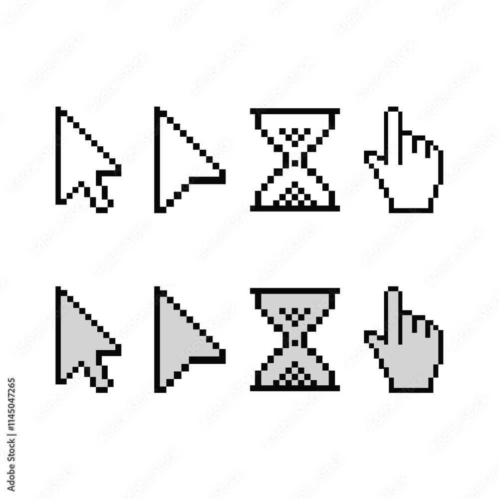 Set Of Mouse Cursors Vector Design. Set Of Mouse Cursors Vector Design.