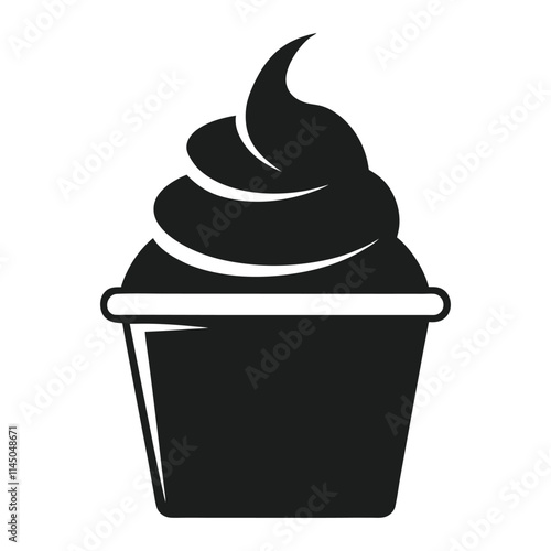 frozen yogurt silhouette vector on white background