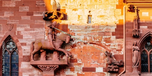 Photos Detail, Saint George, dragon slayer and martyr on the facade