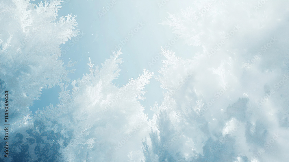 Floating Snowflakes on Icy Gradient Floating Snowflakes on Icy Gradient
