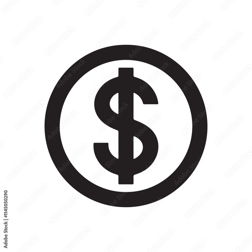 Dollar sign icon. Black Dollar sign icon on white background. Vector illustration Dollar sign icon. Black Dollar sign icon on white background. Vector illustration
