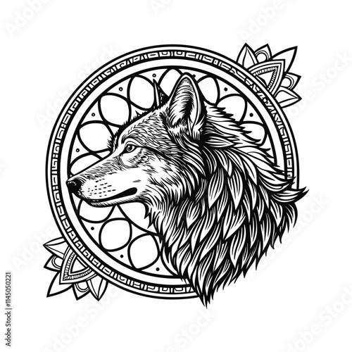 Mandala intricate design with pattern art and coloring spiritual
