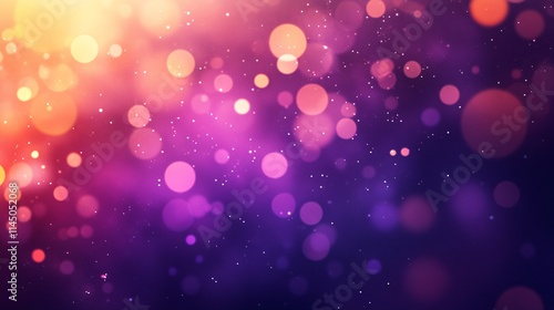 A dreamy abstract background with vibrant purple, orange, and pink bokeh lights creating a soft, enchanting atmosphere.