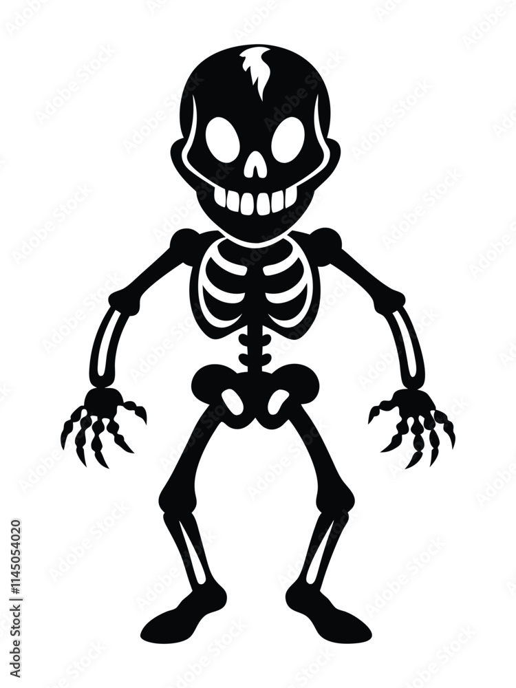 full skeleton in playful or eerie poses illustration full skeleton in playful or eerie poses illustration