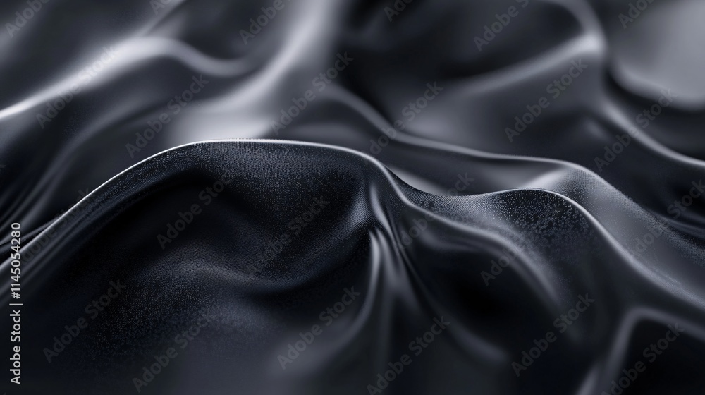 Close-up of smooth, flowing black fabric with rich textures and gentle waves, creating a sophisticated and elegant appearance. Close-up of smooth, flowing black fabric with rich textures and gentle waves, creating a sophisticated and elegant appearance.