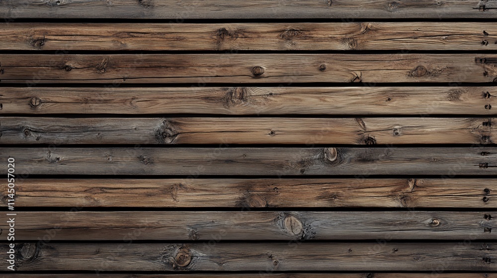 Fototapeta premium Textured wooden paneling in rich browns and greys, adding warmth and depth to any space.