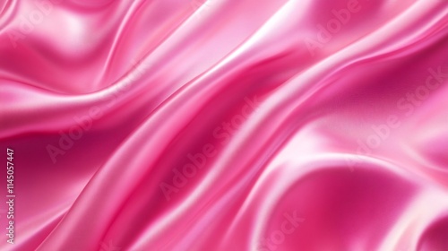 Luxurious pink satin fabric flowing elegantly, creating a soft and smooth texture.