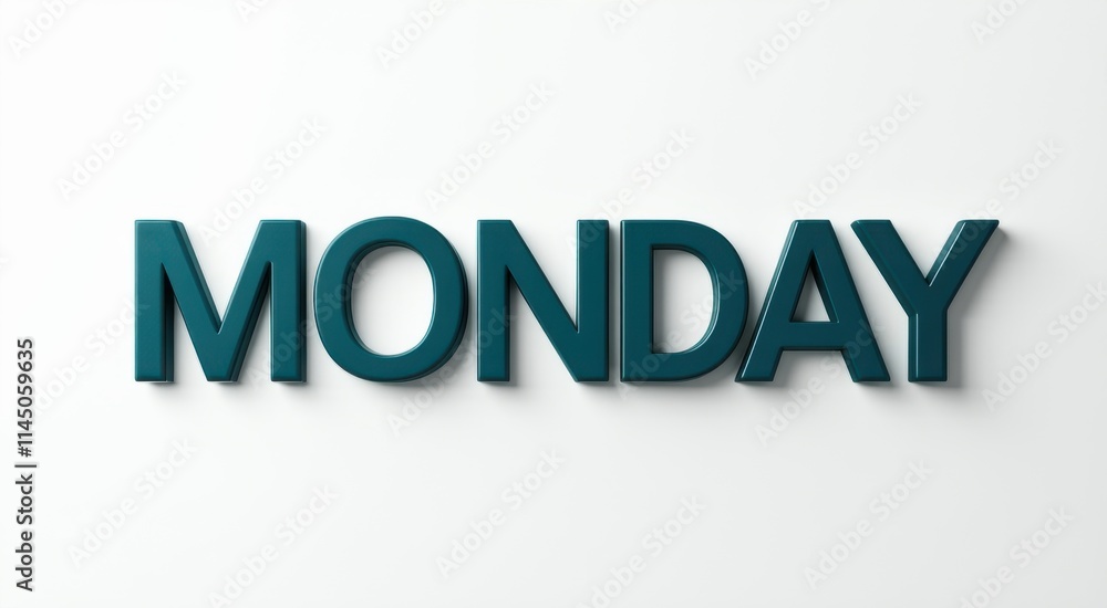 Sign that says monday on a white wall Sign that says monday on a white wall
