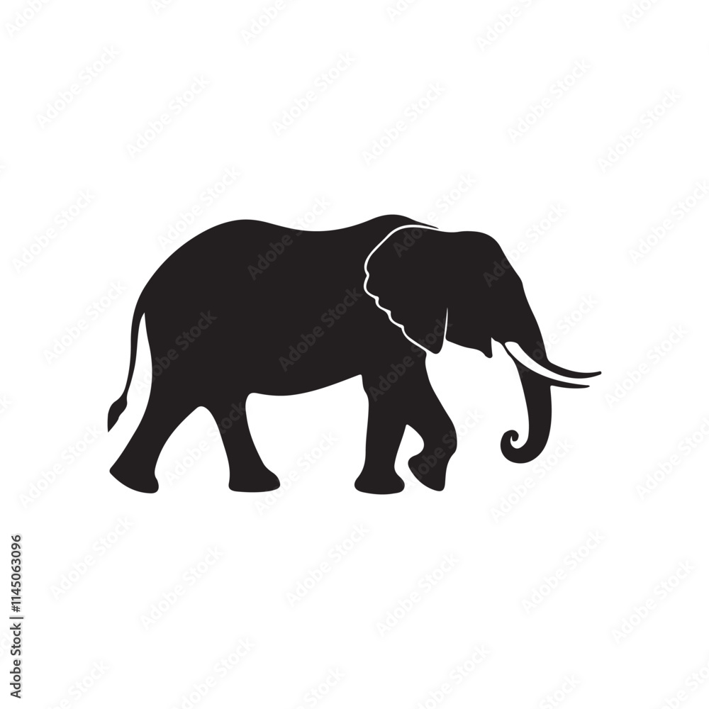 elephant silhouette vector line art logo illustration elephant silhouette vector line art logo illustration