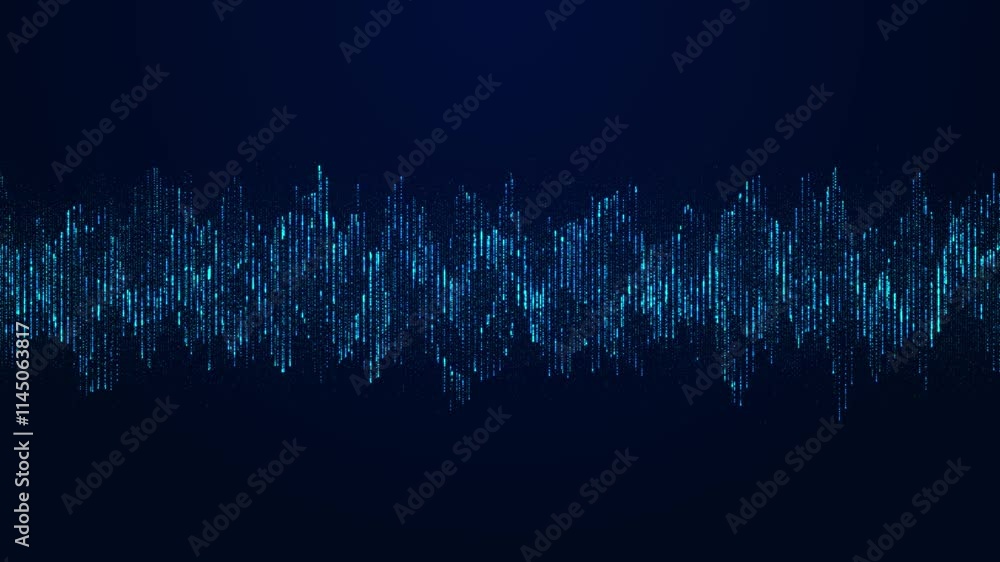Digital sound soundwaves Music rhythm concept. Abstract music wave, radio signal frequency voice visualization. Tune equalizer volume audio lines, rhythm isolated virtual background. 4K 3D