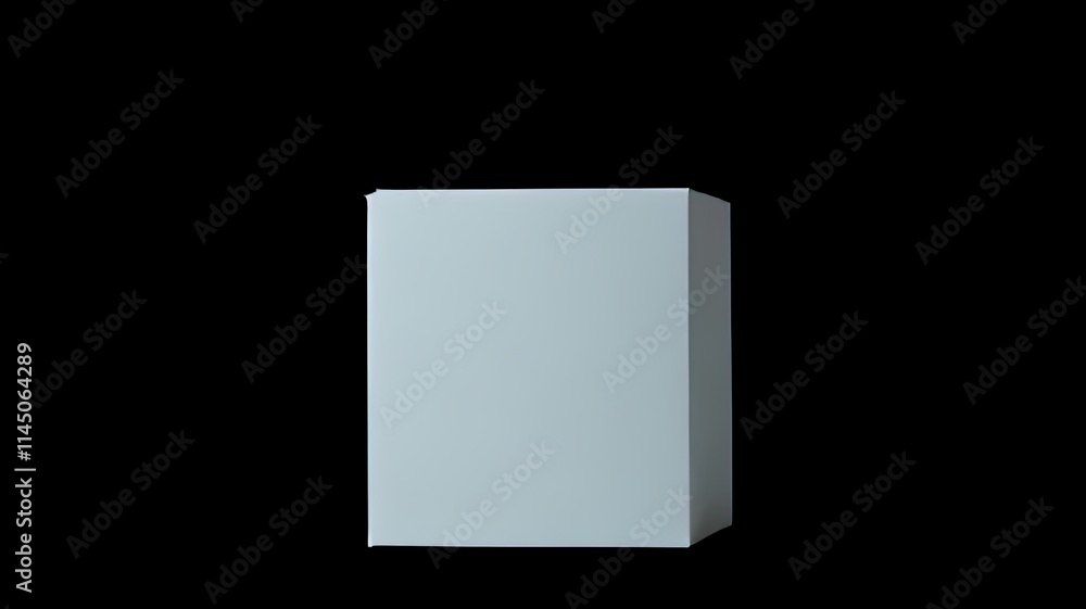 A light gray cube on black background. A light gray cube on black background.