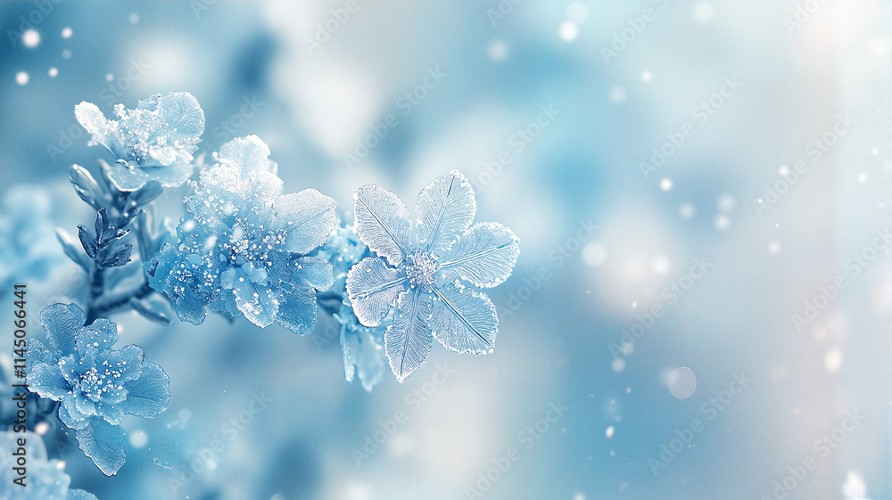 Frosted snowflake in soft focus, dreamy winter atmosphere with icy glow. Frosted snowflake in soft focus, dreamy winter atmosphere with icy glow.