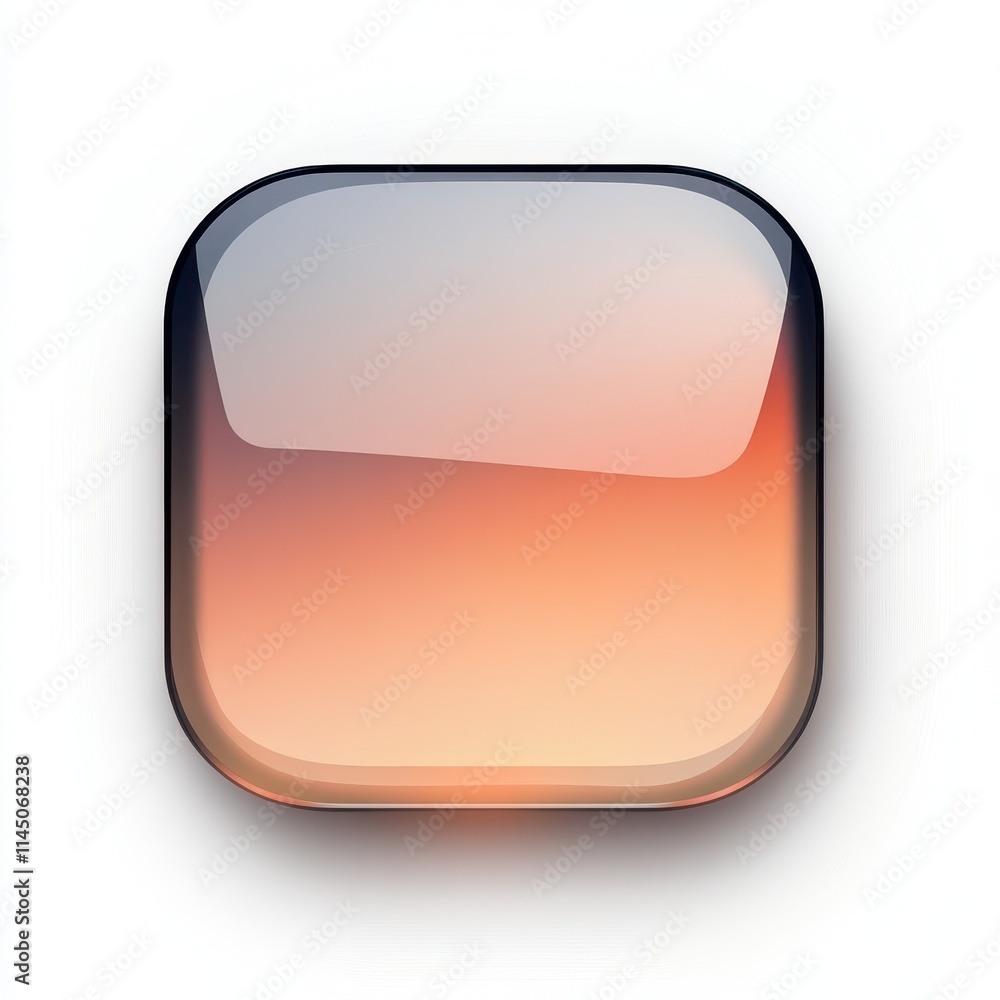 A semi-transparent button design featuring rounded edges and a soft gradient, isolated on a white background for UI applications A semi-transparent button design featuring rounded edges and a soft gradient, isolated on a white background for UI applications