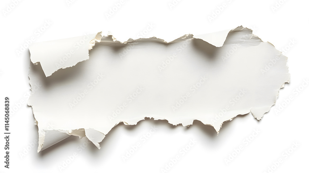Torn-off white paper with clipping path included Torn-off white paper with clipping path included