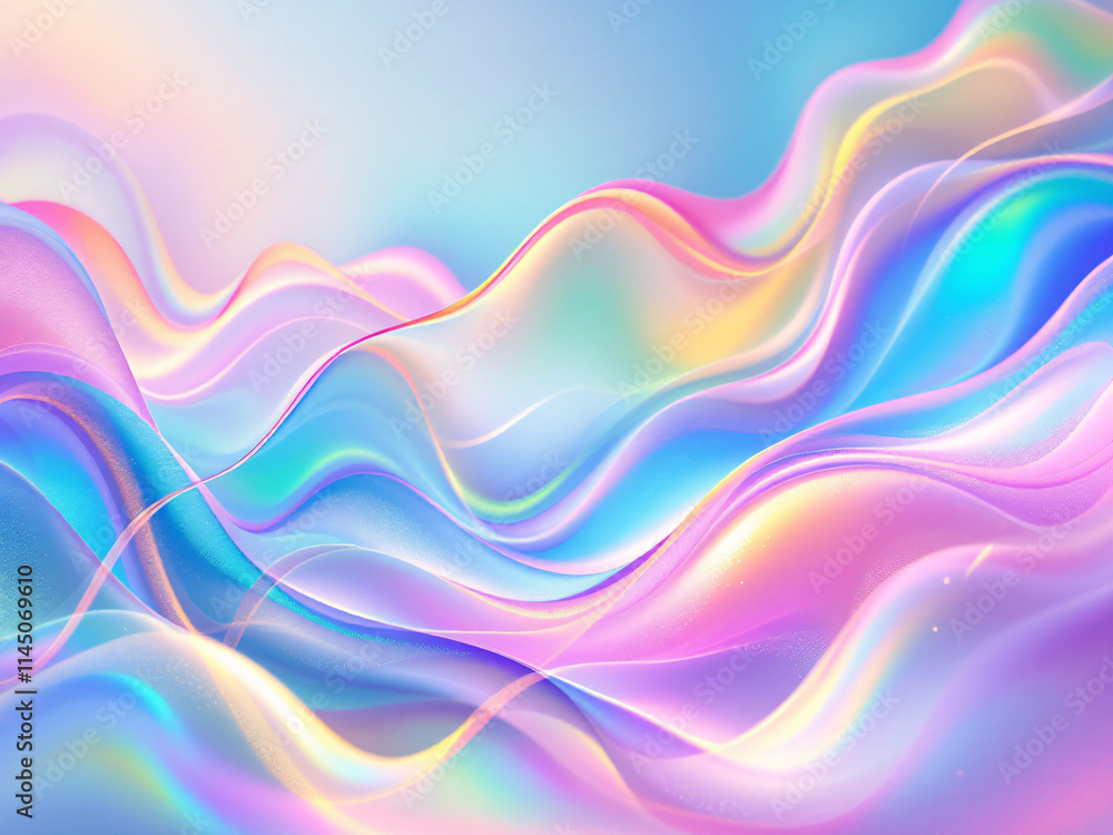 Fototapeta premium Abstract background with flowing beige and blue waves in a smooth, calming pattern.