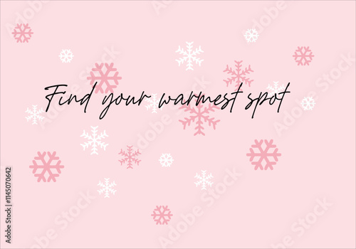 New Year and Christmas concept winter season quote typography. Vector illustration design.