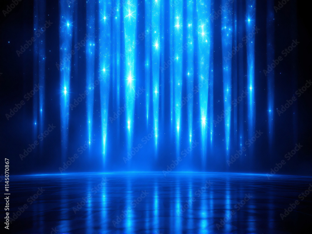 Glowing blue nebula with celestial light beams, evoking a mystical and ethereal cosmic scene. Glowing blue nebula with celestial light beams, evoking a mystical and ethereal cosmic scene.