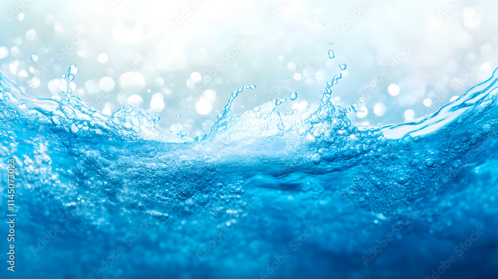 A transparent blue water surface with ripples and bubbles, evoking a summer vibe. A transparent blue water surface with ripples and bubbles, evoking a summer vibe.