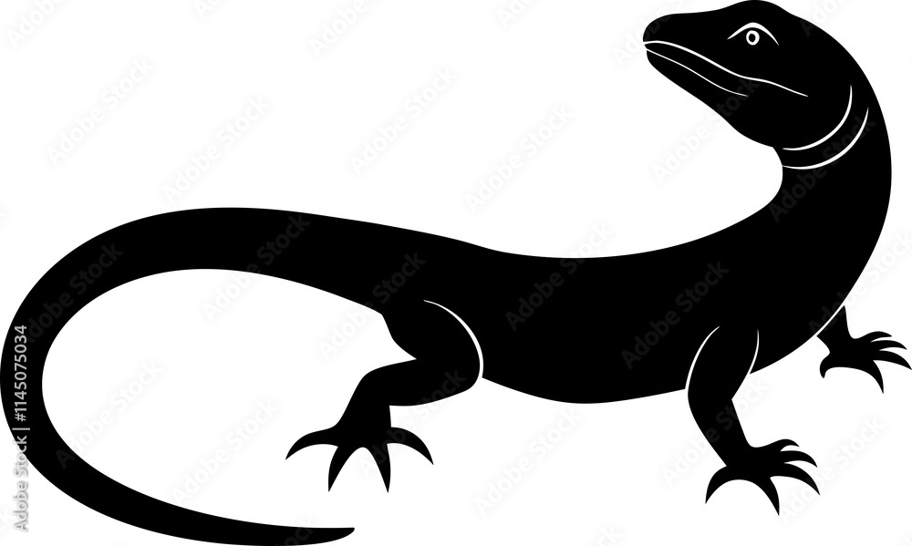 Fototapeta premium monitor-lizard-silhouette