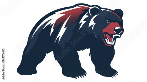 Fierce Bear Logo Designed With Bold Colors Representing Strength and Power for a Sports Team or Brand in an Urban Setting photo