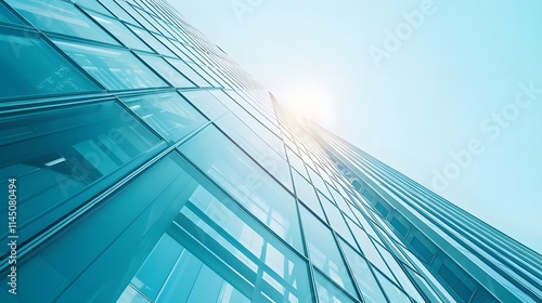 Wallpaper Mural futuristic glass skyscraper with metallic windows under a clear blue sky. generative ai Torontodigital.ca