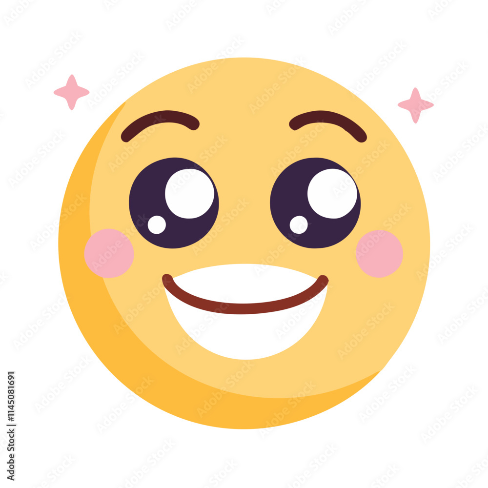 Fototapeta premium cheerful cartoon smile emoticon icon isolated