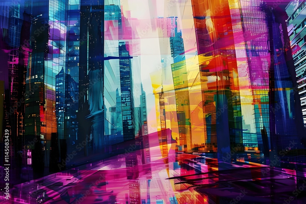 Obraz premium vibrant futuristic cityscape featuring innovative architecture and dynamic perspectives. generative ai