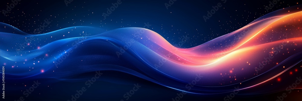 Abstract glowing wave flowing in digital cyberspace with particles Abstract glowing wave flowing in digital cyberspace with particles