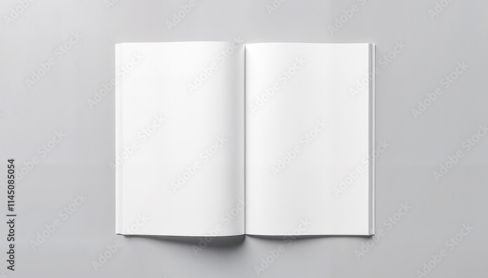 Empty open book on a gray background for mockup and design purposes Empty open book on a gray background for mockup and design purposes