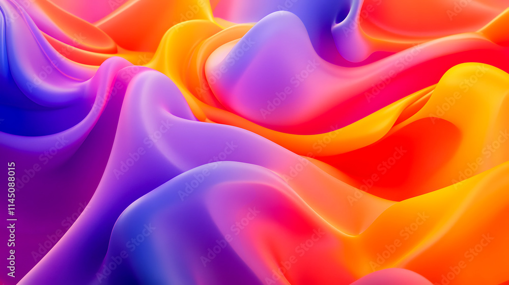 Fototapeta premium Vibrant, colorful fluid abstract shapes with 3D gradients