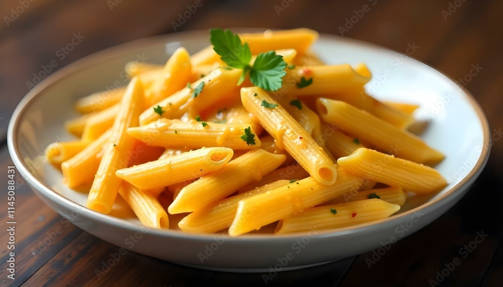 penne pasta with melted cheese real photo photoreal penne pasta with melted cheese real photo photoreal