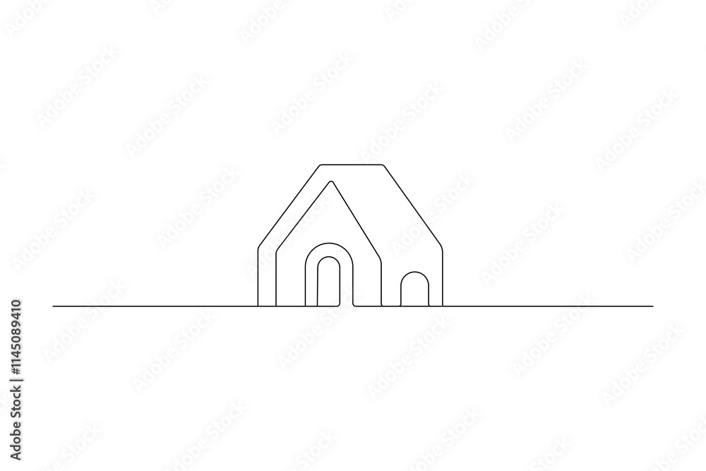 House one continuous line drawing of house icon Vector illustration House one continuous line drawing of house icon Vector illustration