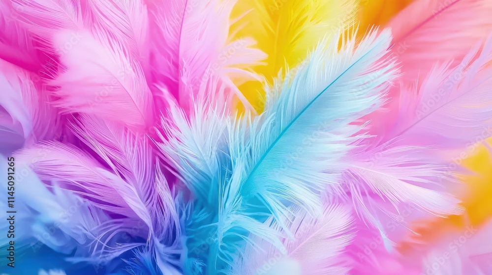Colorful pastel feathers background texture. Colorful pastel feathers background texture.
