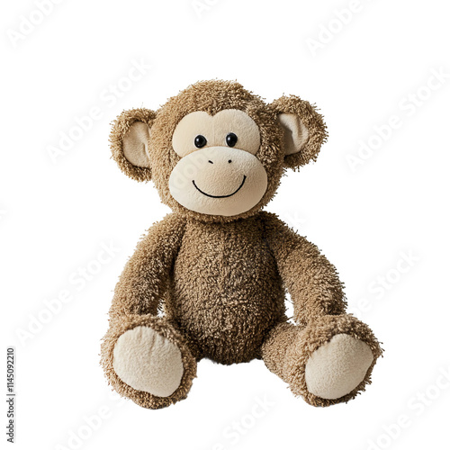 a cuddly monkey plush toy white background photo