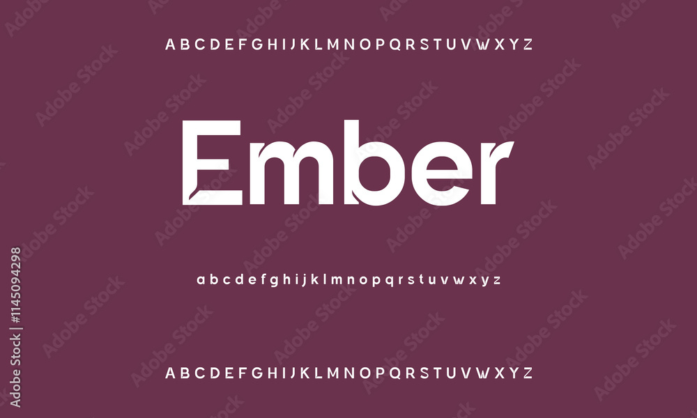 Modern clean beautiful sans serif display font vector