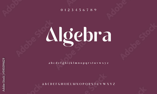 modern and classic sans serif font with a unique style and fancy look. This typeface is perfect for an elegant luxury logo, book or movie title design, fashion brand, magazine, clothes.