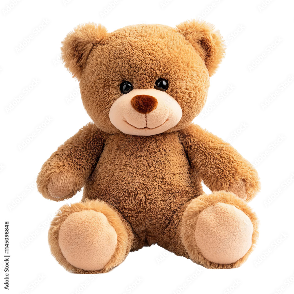 Obraz premium brown teddy bear plush toy white background