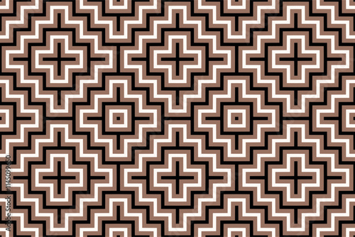 Seamless mocha mousse color cross pattern on isolated white background