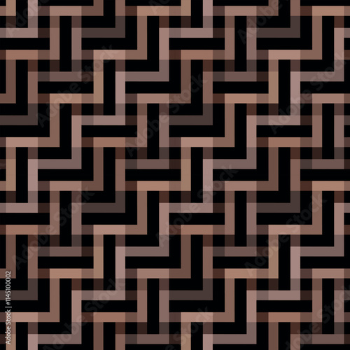 Seamless mocha mousse color maze geometric vector pattern design