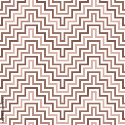 Seamless mocha mousse diagonal zigzag vector pattern on white background