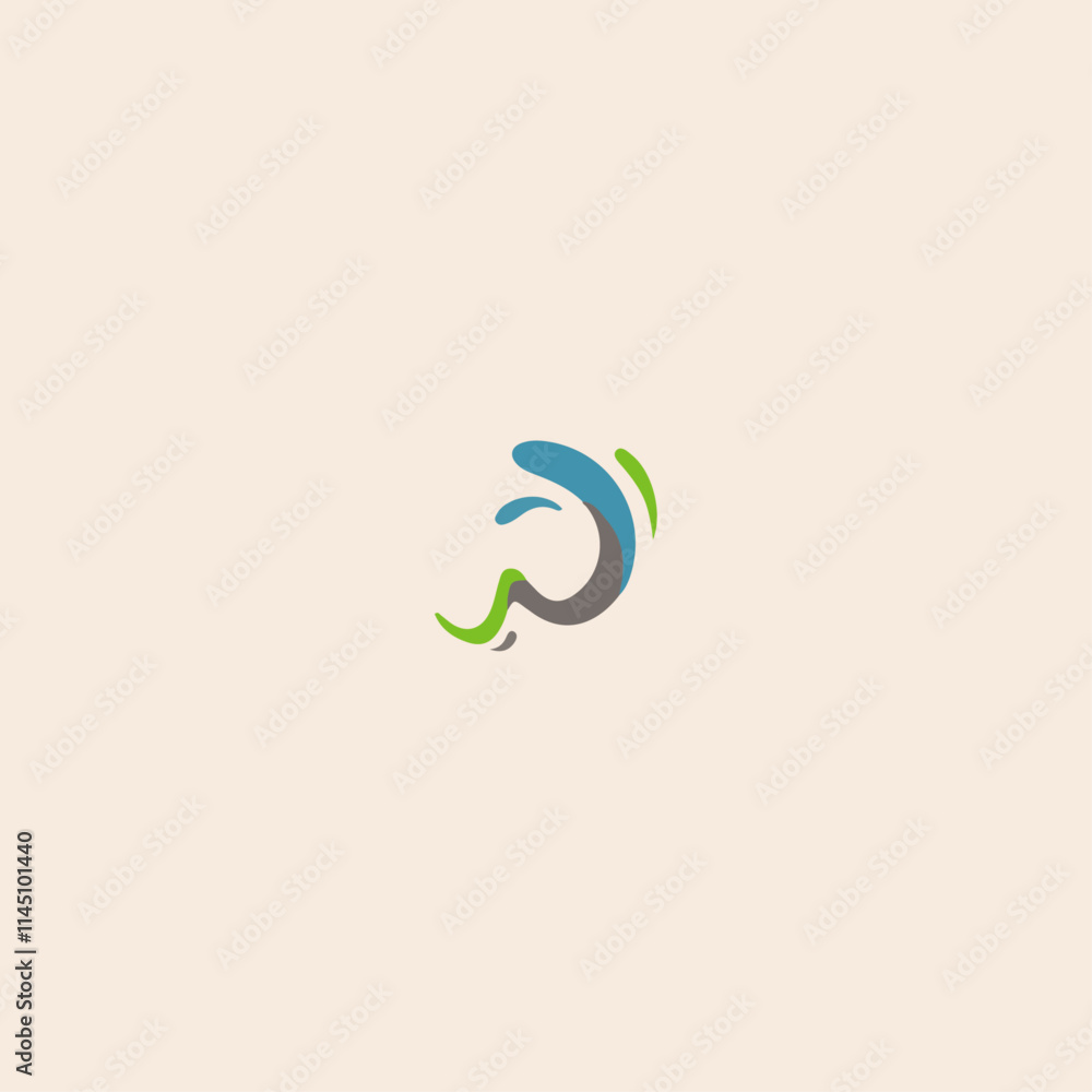 Naklejka premium Colorful splash of water logo icon flat vector design.