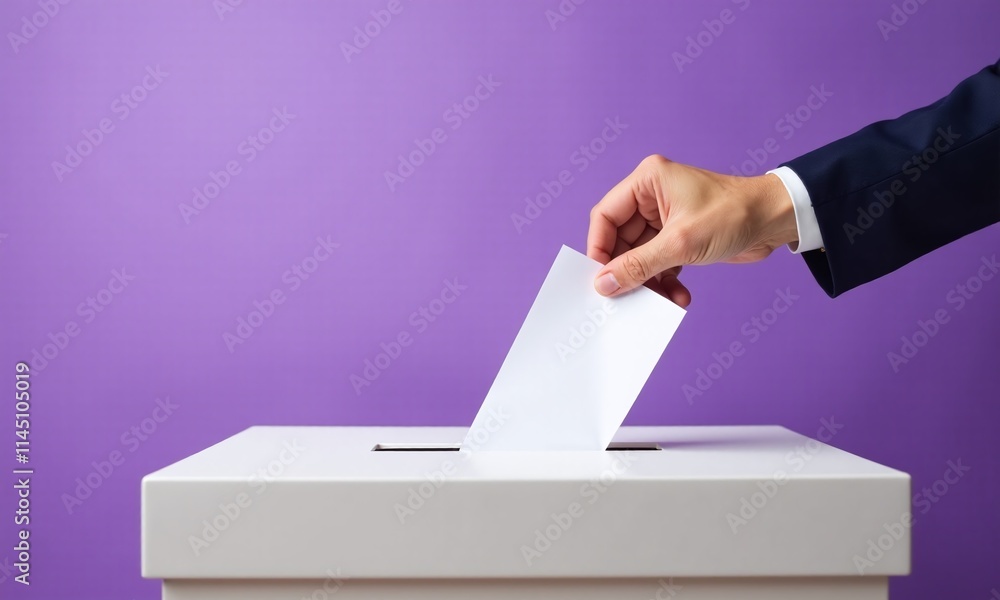 Voting ballot box hand inserting paper democracy Voting ballot box hand inserting paper democracy