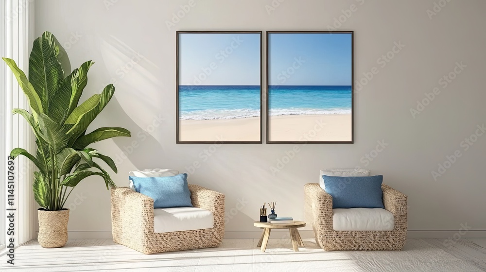 Coastal Living Room Beach Scene Decor Coastal Living Room Beach Scene Decor