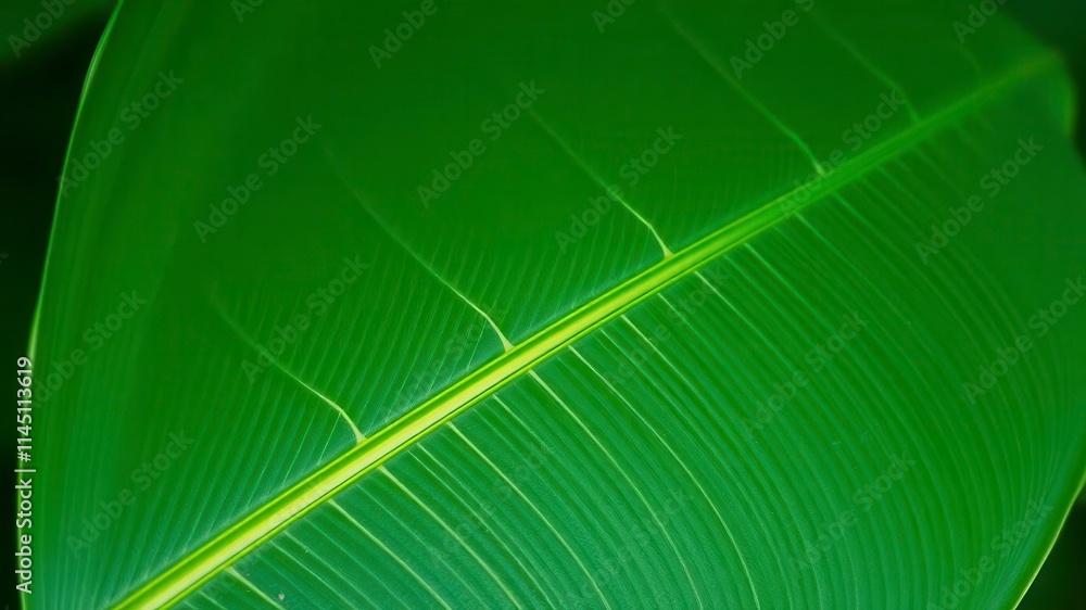 Close up shot of a vibrant green palm leaf, showcasing its natural texture and tropical beauty, foliage, background Close up shot of a vibrant green palm leaf, showcasing its natural texture and tropical beauty, foliage, background