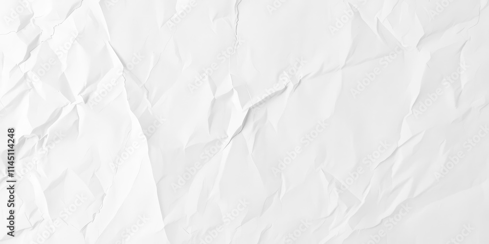 Crumpled white paper with textured surface, distressed, abstract, detail Crumpled white paper with textured surface, distressed, abstract, detail
