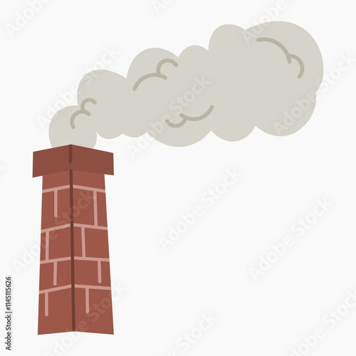 Chimney with smoke vector illustration isolated on white background