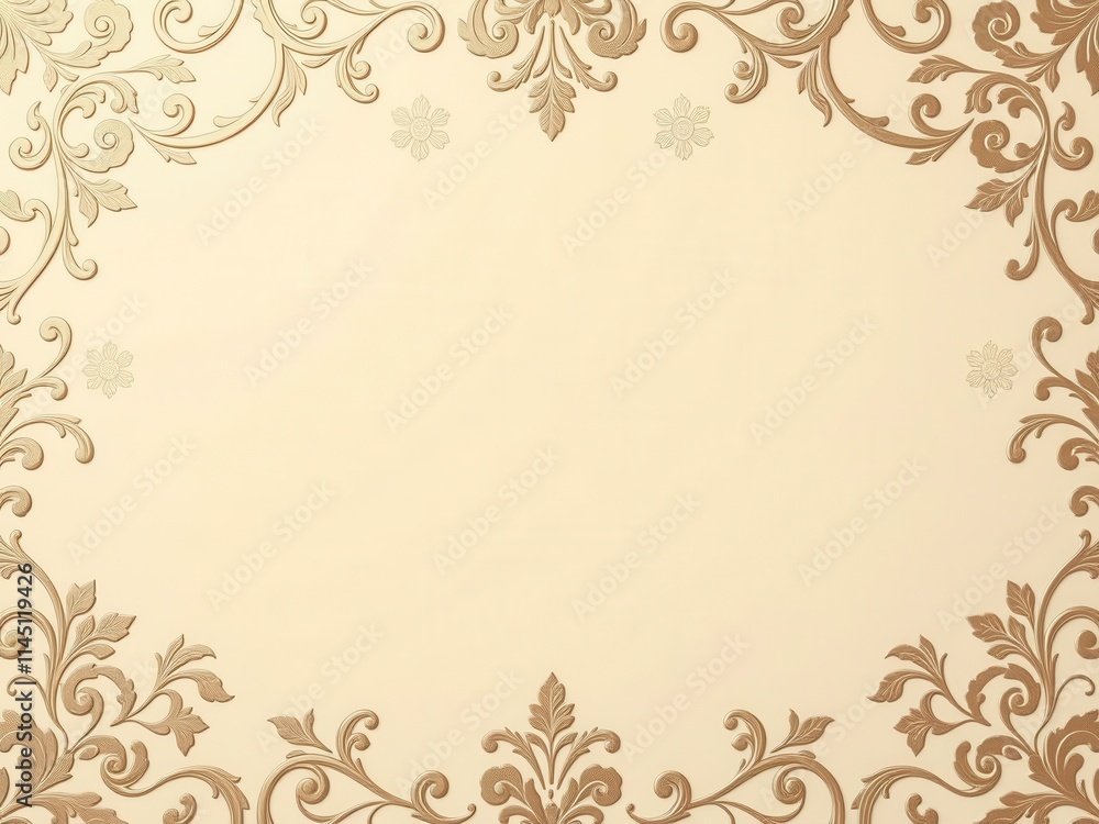 Luxurious cream background adorned with intricate floral pattern, perfect for elegant design projects, background, cream, stylish Luxurious cream background adorned with intricate floral pattern, perfect for elegant design projects, background, cream, stylish