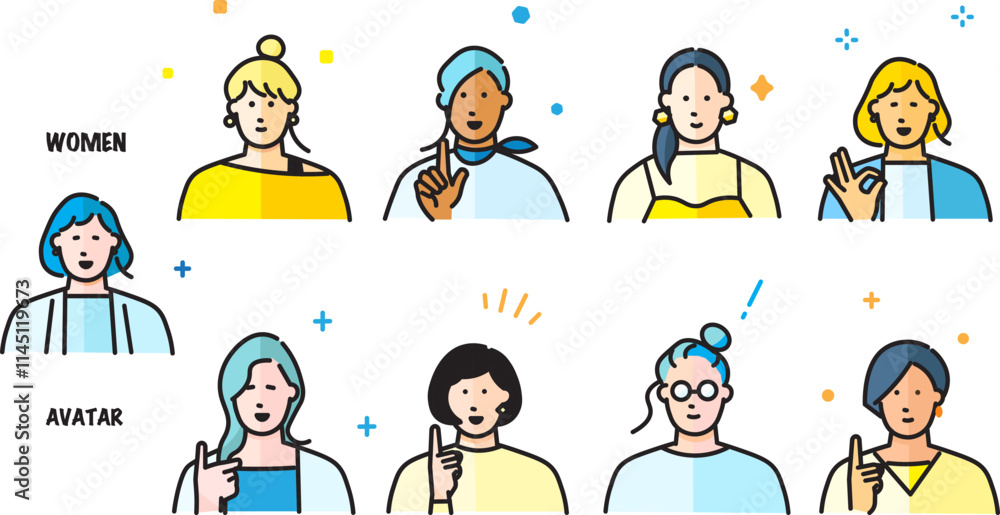 Business Person- Career Woman Woman Abatar Set - Fashionable Icon Set Simple Vector Material Business Person- Career Woman Woman Abatar Set - Fashionable Icon Set Simple Vector Material