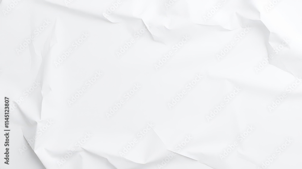 Obraz premium Texture of a smooth white sheet of paper with slight creases and folds, folds, creases