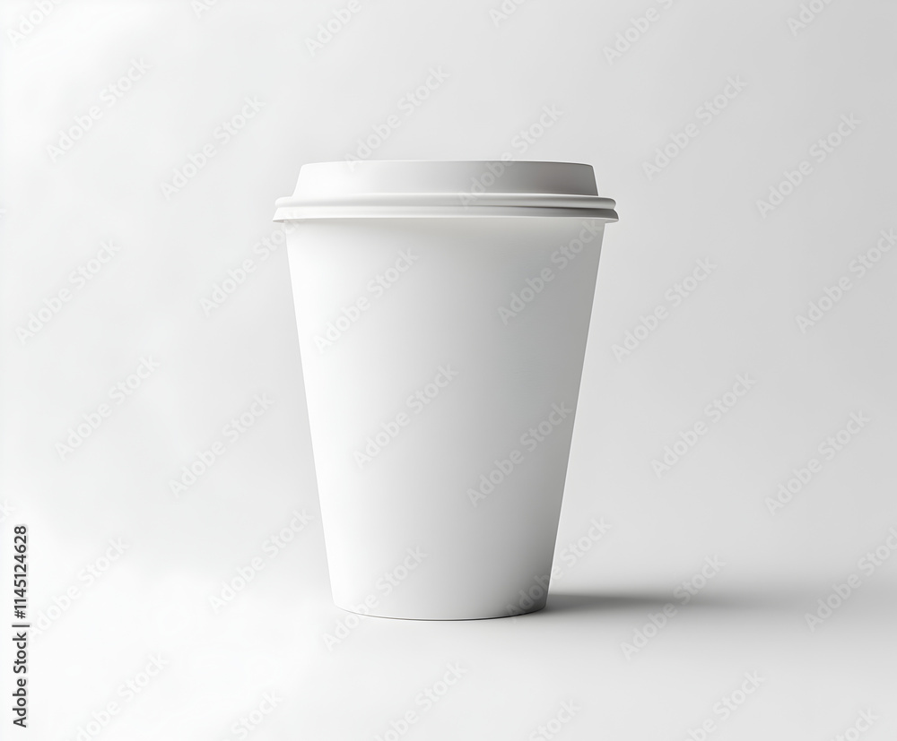 Single Blank White Paper Coffee Cup on White Background for mockup Single Blank White Paper Coffee Cup on White Background for mockup